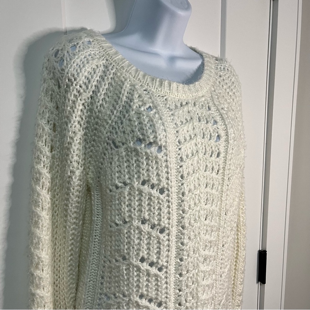 Loft // White Cream Colored Knit Warm Winter Sweater